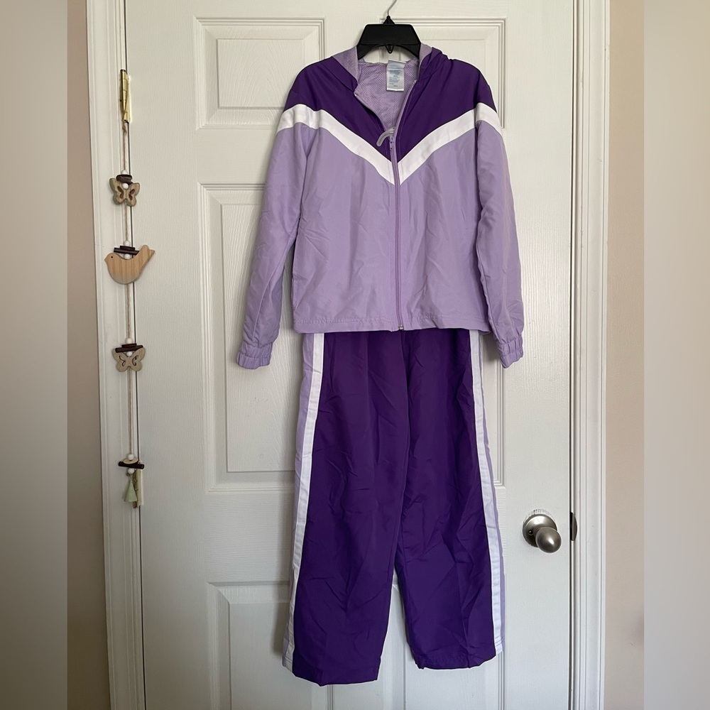 Russell Athletic Lavender Purple Lilac and White Activewear Set Girls 10/12 size